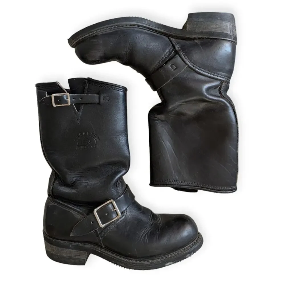 Vintage CAROLINA MENS ENGINEER Motorcycle Leather black boots size 5.5